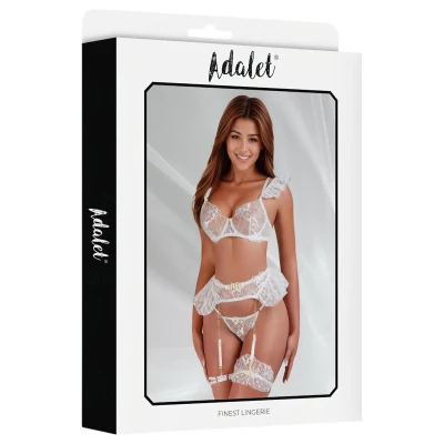 Adalet Natalie - csipkés szexi fehérnemű szett nőknek (fehér)