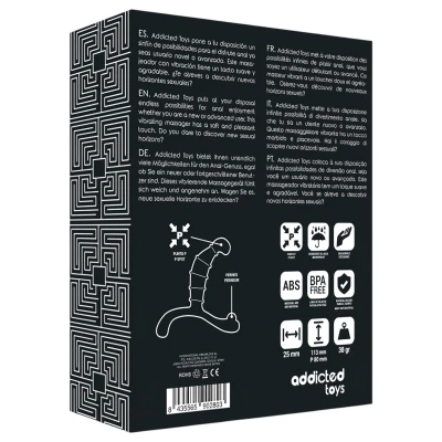 Addicted Toys - prosztata masszírozó és gátizgató dildó (fekete, 11,3 cm)