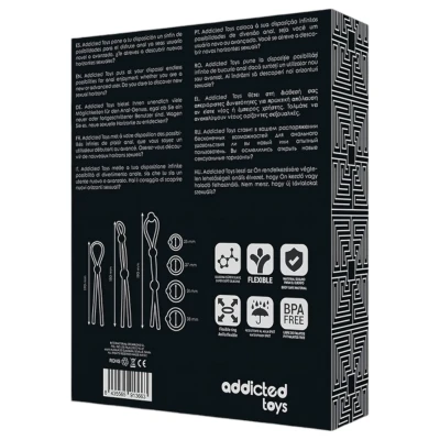 Addicted Toys - szilikon péniszgyűrű szett - 7 db (fekete)