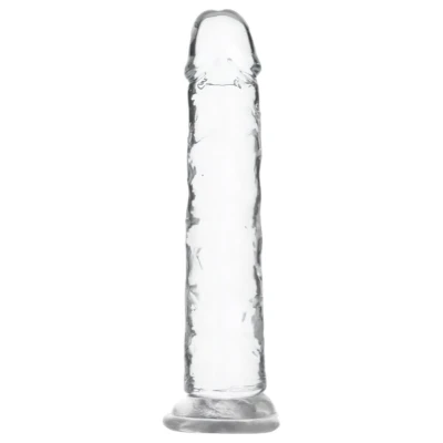 Addiction Crystal - tapadókorongos dildó (átlátszó) - 18 cm
