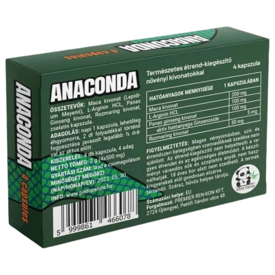 Anaconda - természetes étrend-kiegészítő kapszula férfiaknak (4 db)