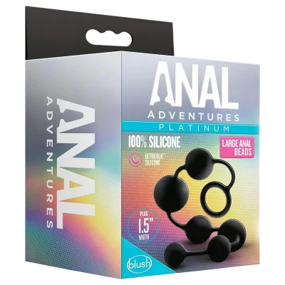 Anal Adventures L - gyöngyös anál dildó (fekete)
