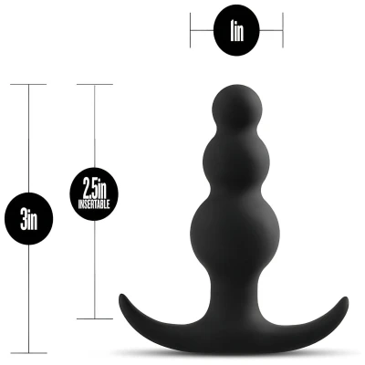 Anal Adventures Platinum - gyöngyös anál plug (fekete)