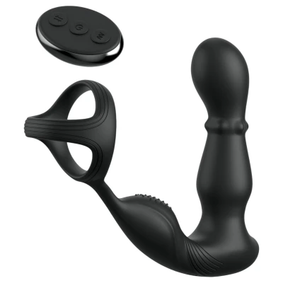 Pipedream Anal Fantasy Ass-Gasm - forgó fejes anál vibrátor péniszgyűrűvel (fekete)