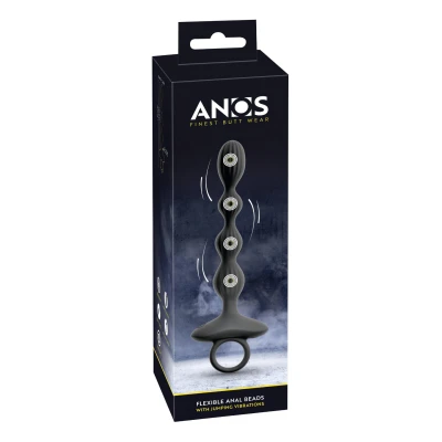 ANOS - 2 motoros anál vibrátor mozgó golyókkal (fekete)