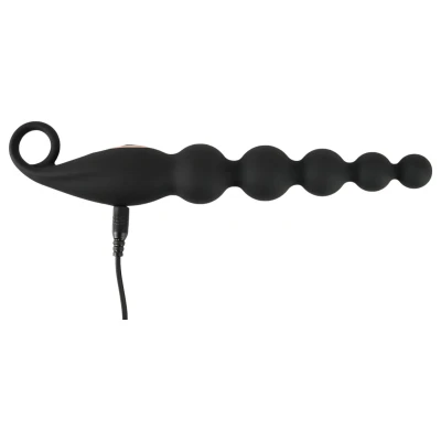 ANOS Anal Beads - gyöngyös anál vibrátor (fekete)