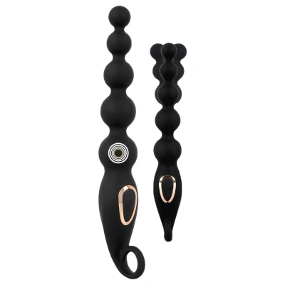 ANOS Anal Beads - gyöngyös anál vibrátor (fekete)