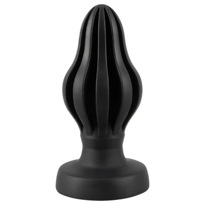 ANOS - bordázott puha anál plug, butt plug - 7 cm (fekete)