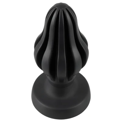 ANOS - bordázott puha anál plug, butt plug - 7 cm (fekete)