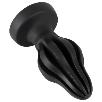 ANOS - bordázott puha anál plug, butt plug - 7 cm (fekete)