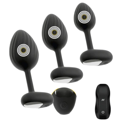ANOS - vibrációs anál plug szett (fekete)