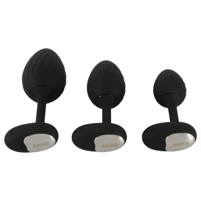 ANOS - vibrációs anál plug szett (fekete)