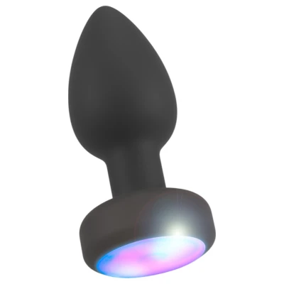 ANOS - világító, vibrációs anál plug (fekete)