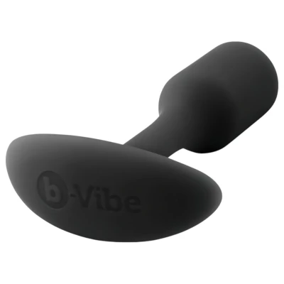 b-Vibe Snug Plug 1 - fekete szilikon anál plug belső súllyal (55 g)