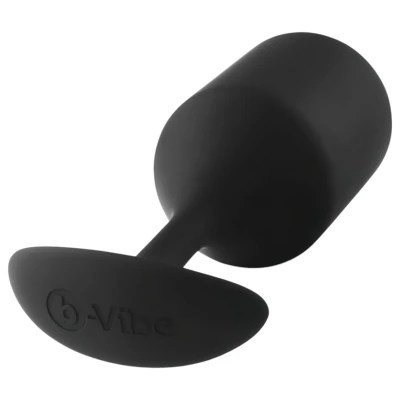 b-Vibe Snug Plug 4 - dupla golyós anál plug (257 g, fekete)