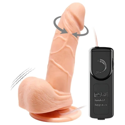 Baile Barbara Mark - élethű, forgó vibrátor - 15 cm (testszínű)