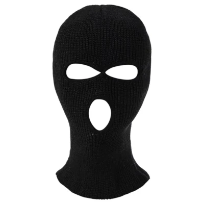 Balaclava - kötött szopóálarc 3 nyílással (fekete)