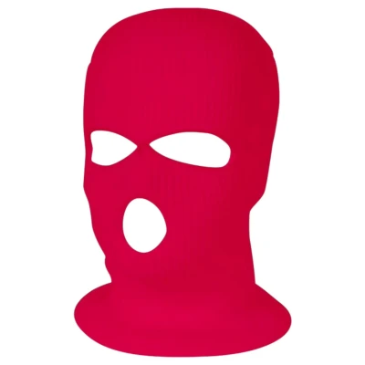 Balaclava - kötött szopóálarc 3 nyílással (sötét pink)