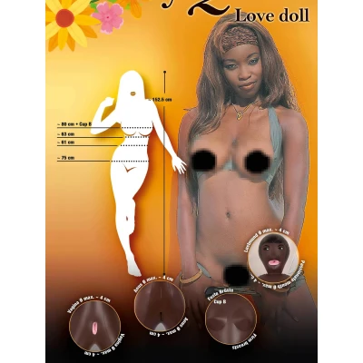 You2Toys Beauty Queen - felfújható guminő szexbaba (fekete)