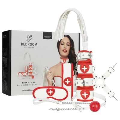 Bedroom Fantasies - 8 részes szexi nővérke szerepjáték szett (piros-fehér)