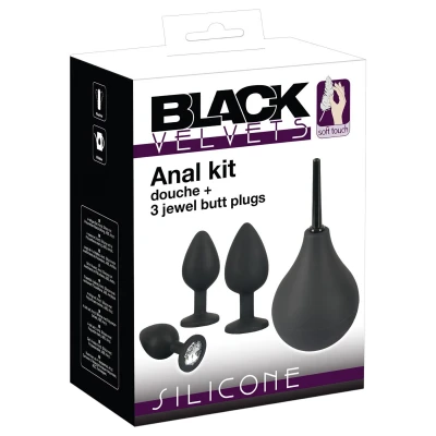 Black Velvets - anál plug szett (4 részes, fekete)