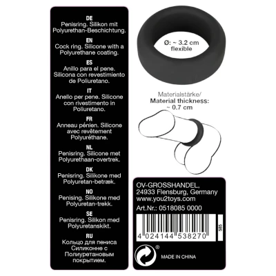 Black Velvets - vastagfalú péniszgyűrű (3,2 cm, fekete)