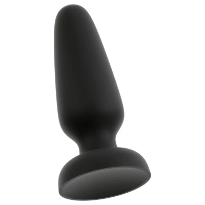 Black Velvets - tapadókorongos szilikon anál plug (fekete) - L