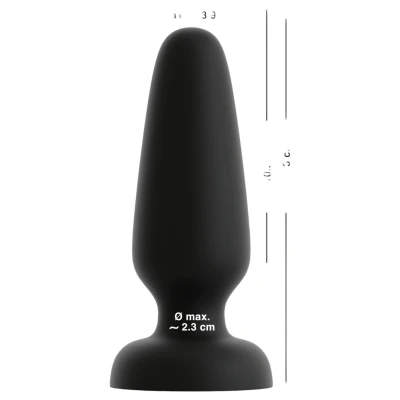 Black Velvets - tapadókorongos szilikon anál plug (fekete) - L
