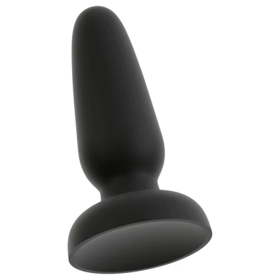 Black Velvets - tapadókorongos szilikon anál plug (fekete) - S