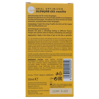 HOT - Blowjob Gel - orál síkosító gél - vanília (50 ml)