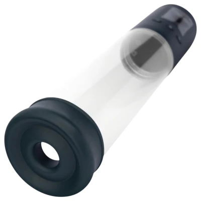 Boners - automatikus LCD péniszpumpa (átlátszó-fekete)