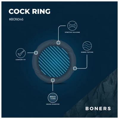 Boners Ergo - szilikon péniszgyűrű (kék)