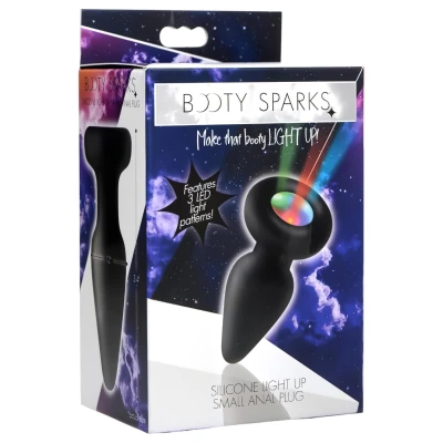 Booty Sparks - szilikon világító butt plug, anál plug (fekete)