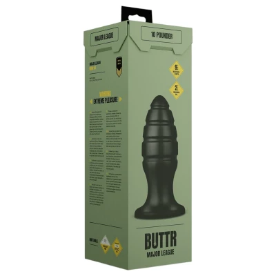 BUTTR Aftershock - fekete óriás anál plug haladóknak (23 cm)