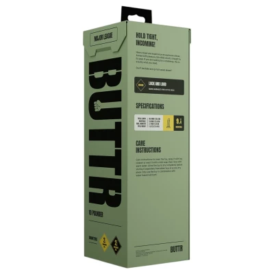 BUTTR Double Ribbed - óriás bordázott anál plug (fekete) - 26 cm