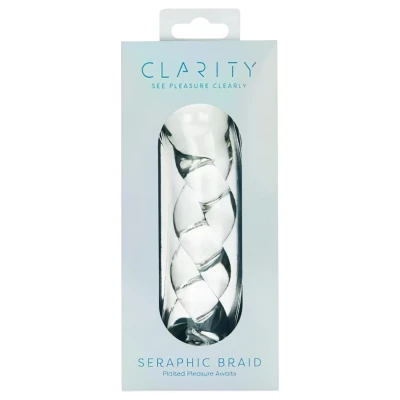 Clarity - fonott mintás üveg dildó (átlátszó)