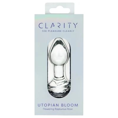 Clarity Utopian Bloom - üveg anál plug (átlátszó)