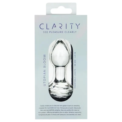 Clarity Utopian Bloom - üveg anál plug (átlátszó)