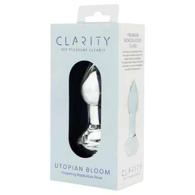 Clarity Utopian Bloom - üveg anál plug (átlátszó)