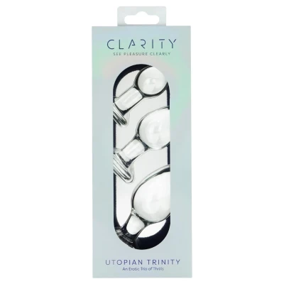 Clarity Utopian Trinity - üveg anál plug szett (átlátszó)
