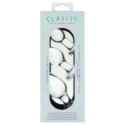 Clarity Utopian Trinity - üveg anál plug szett (átlátszó)