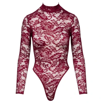 Cottelli - átlátszó csipke body (piros)