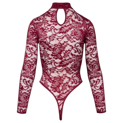 Cottelli - átlátszó csipke body (piros)