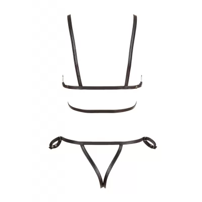 Cottelli Bondage - fényes dísz testhám bikini (fekete)