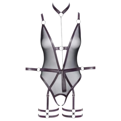 Cottelli Bondage - nyitott body és kar bilincs (sötétlila)