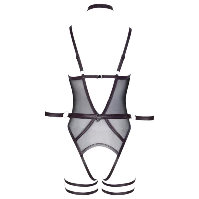 Cottelli Bondage - nyitott body és kar bilincs (sötétlila)