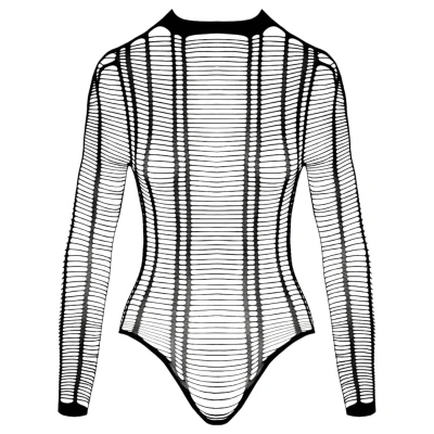 Cottelli - fekete csíkos nyitott body (S-L)