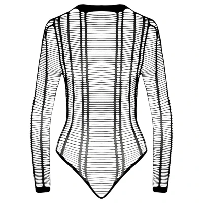 Cottelli - fekete csíkos nyitott body (S-L)