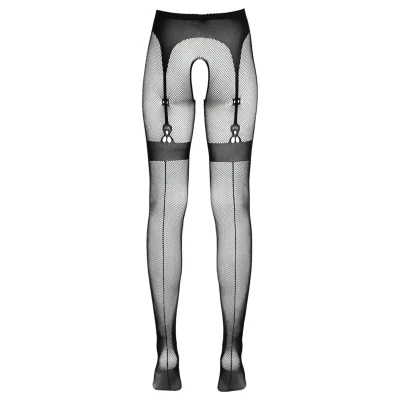 Cottelli Legwear - fekete combfixes nyitott harisnya (S-L)