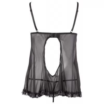 Cottelli - Lenge, fodros babydoll (fekete)